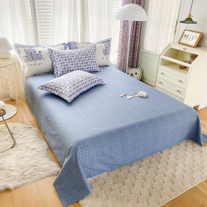 91家纺网 家纺一手货源 找家纺 金鑫汇 2022新款网红直播爆款一字绣工艺款B版单床单千屿熊