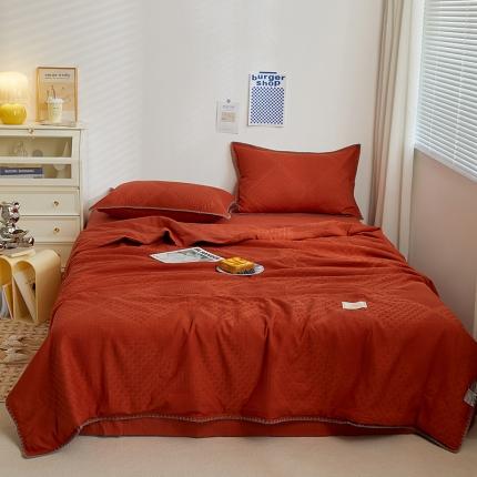 91家纺网 家纺一手货源 找家纺 （总）金丝鸟 2023新款A类全棉华夫格水洗棉大豆夏被四件套