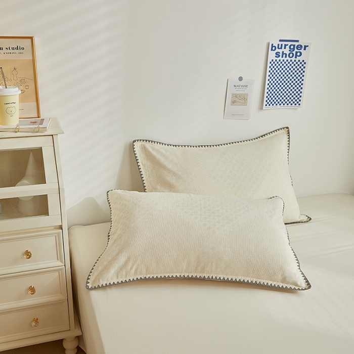 91家纺网 家纺一手货源 找家纺 （总）金丝鸟 2023新款A类全棉华夫格水洗棉大豆夏被四件套