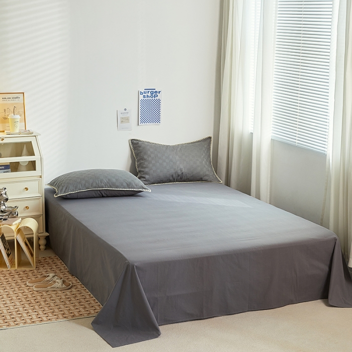 91家纺网 家纺一手货源 找家纺 金丝鸟 2023新款A类全棉华夫格水洗棉大豆夏被四件套 苏珊格-灰