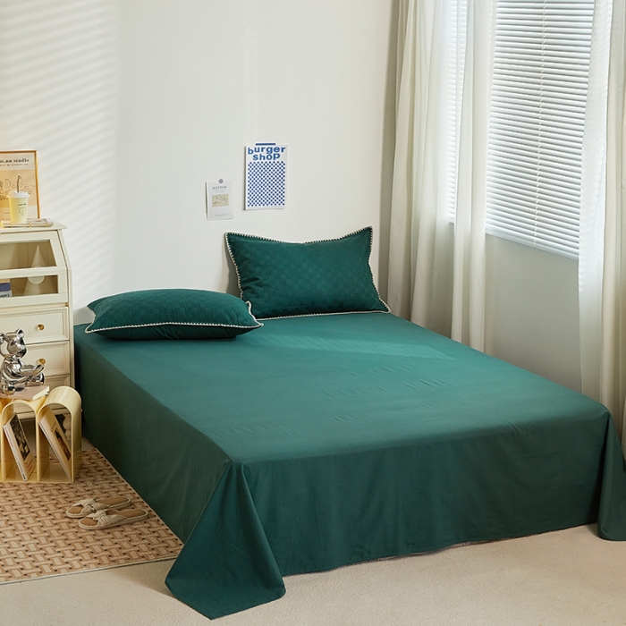 91家纺网 家纺一手货源 找家纺 金丝鸟 2023新款A类全棉华夫格水洗棉大豆夏被四件套 苏珊格-绿