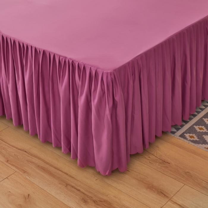 91家纺网 家纺一手货源 找家纺 衿成 2025新款磨毛单床裙Q系列 Q-冷玫瑰