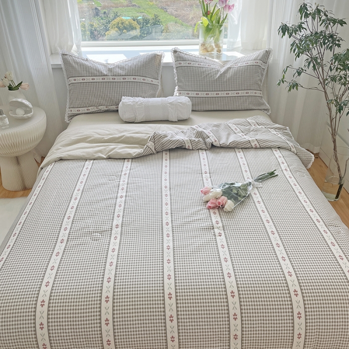 91家纺网 家纺一手货源 找家纺 千朵 2022新款全棉大豆夏被四件套 小清新