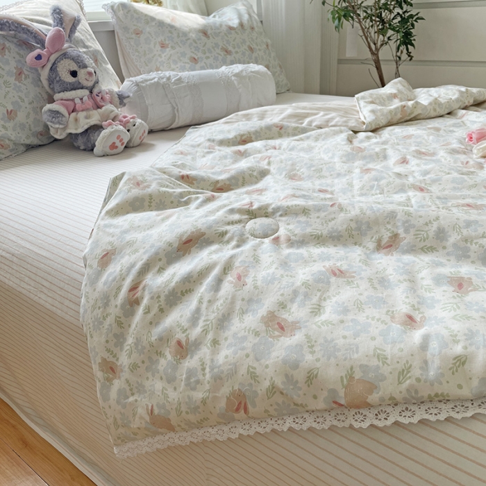 91家纺网 家纺一手货源 找家纺 千朵 2022新款全棉大豆夏被四件套 玉兔