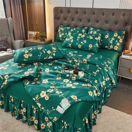 91家纺网 家纺一手货源 找家纺 （总）铠畅 2022新款水洗天丝夏被四件套床裙水洗真丝夏凉被