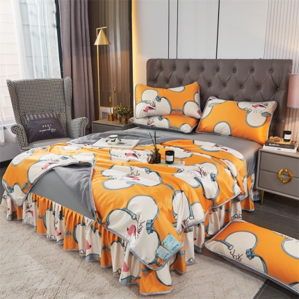 91家纺网 家纺一手货源 找家纺 （总）铠畅 2022新款水洗天丝夏被四件套床裙水洗真丝夏凉被