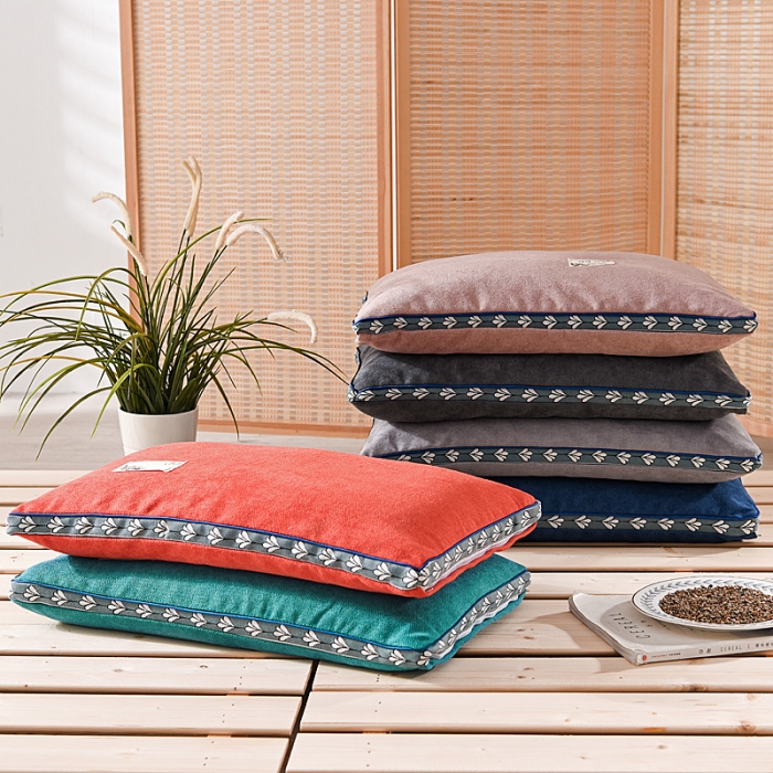 91家纺网 家纺一手货源 找家纺 (总) 明星枕业 2022新款糖果色麻绒荞麦枕