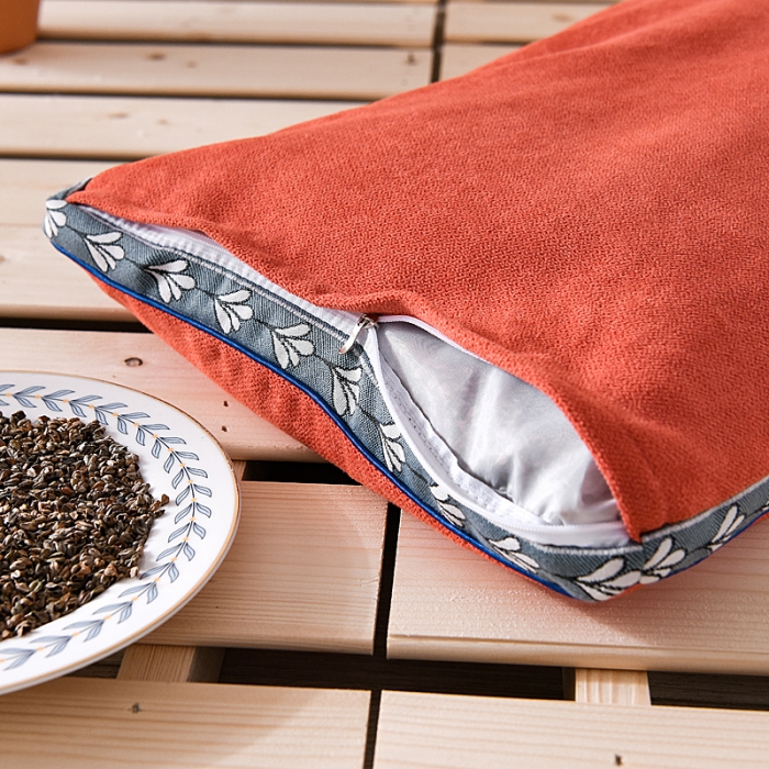 91家纺网 家纺一手货源 找家纺 (总) 明星枕业 2022新款糖果色麻绒荞麦枕