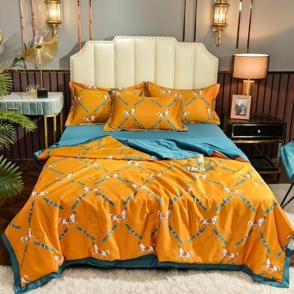 91家纺网 家纺一手货源 找家纺 （总）梦柏 2022新款水洗天丝夏被四件套