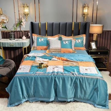 91家纺网 家纺一手货源 找家纺 （总）梦柏 2022新款水洗天丝夏被四件套