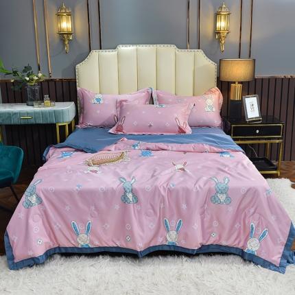 91家纺网 家纺一手货源 找家纺 （总）梦柏 2022新款水洗天丝夏被四件套