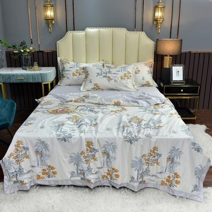 91家纺网 家纺一手货源 找家纺 （总）梦柏 2022新款水洗天丝夏被四件套