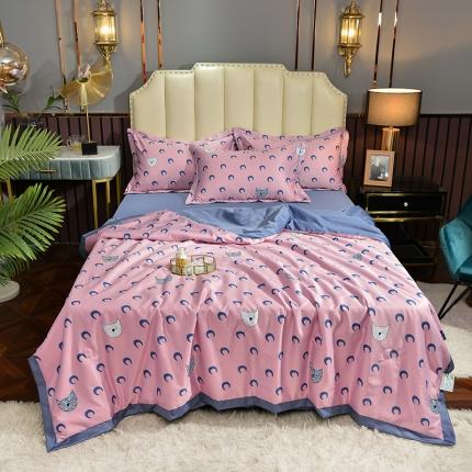 91家纺网 家纺一手货源 找家纺 （总）梦柏 2022新款水洗天丝夏被四件套