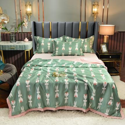 91家纺网 家纺一手货源 找家纺 （总）梦柏 2022新款水洗天丝夏被四件套