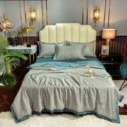 91家纺网 家纺一手货源 找家纺 （总）梦柏 2022新款水洗天丝夏被四件套