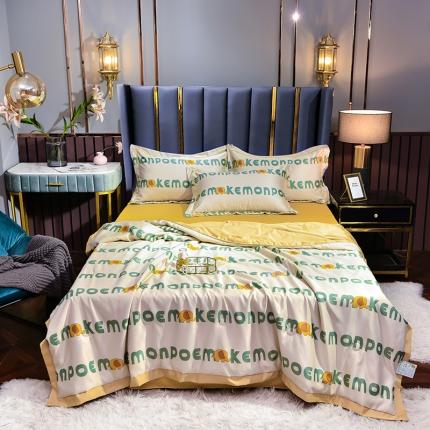 91家纺网 家纺一手货源 找家纺 （总）梦柏 2022新款水洗天丝夏被四件套