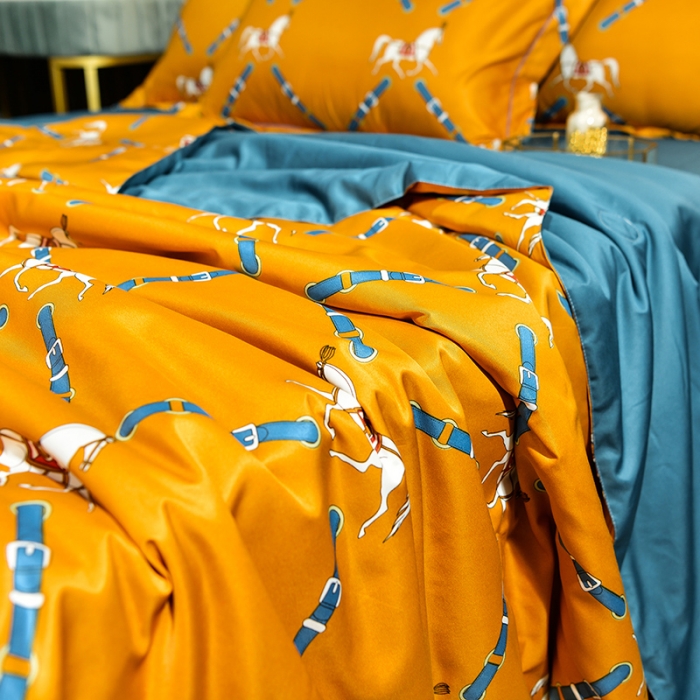 91家纺网 家纺一手货源 找家纺 （总）梦柏 2022新款水洗天丝夏被四件套