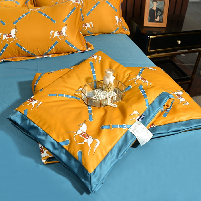 91家纺网 家纺一手货源 找家纺 （总）梦柏 2022新款水洗天丝夏被四件套