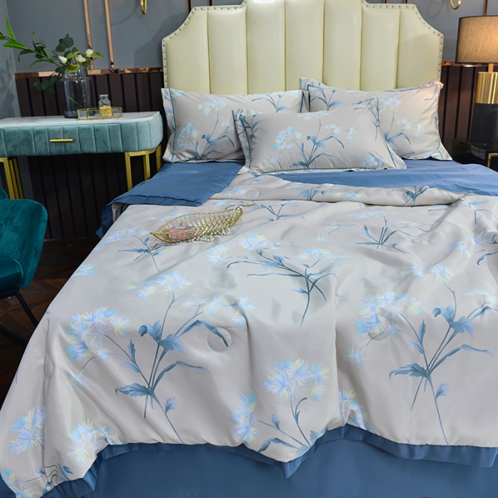 91家纺网 家纺一手货源 找家纺 梦柏 2022新款水洗天丝夏被四件套 暗香