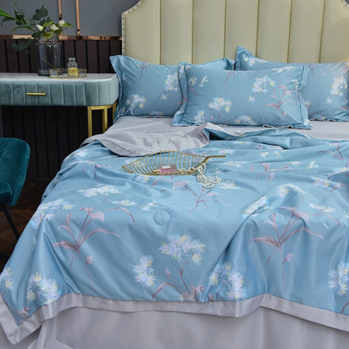 91家纺网 家纺一手货源 找家纺 梦柏 2022新款水洗天丝夏被四件套 初夏