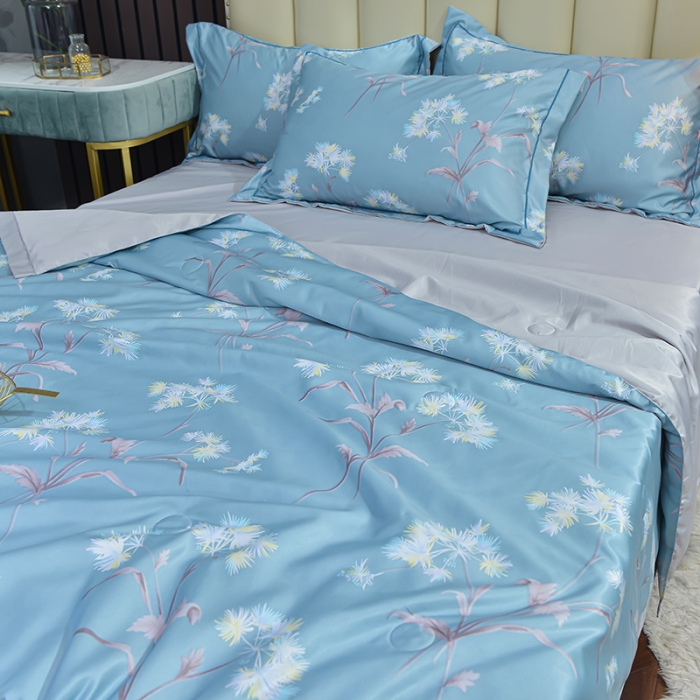 91家纺网 家纺一手货源 找家纺 梦柏 2022新款水洗天丝夏被四件套 初夏