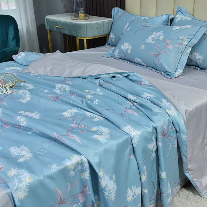 91家纺网 家纺一手货源 找家纺 梦柏 2022新款水洗天丝夏被四件套 初夏