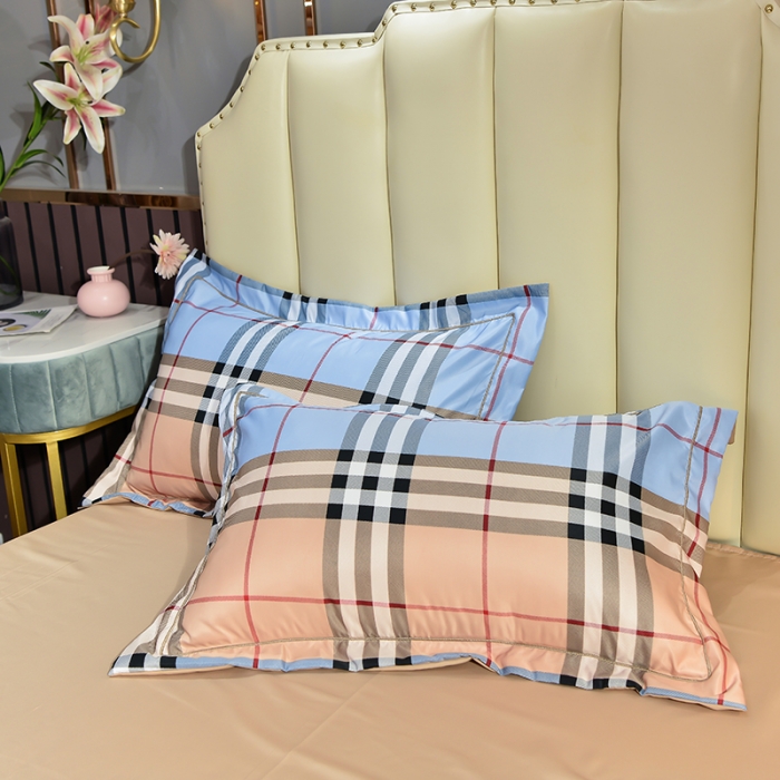 91家纺网 家纺一手货源 找家纺 梦柏 2022新款水洗天丝夏被四件套 都市格调（桔）