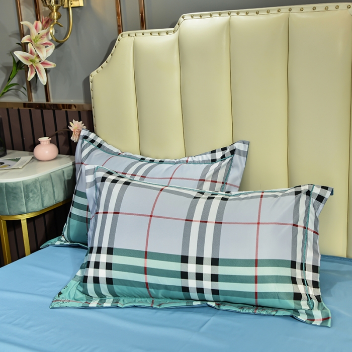 91家纺网 家纺一手货源 找家纺 梦柏 2022新款水洗天丝夏被四件套 都市格调（兰）