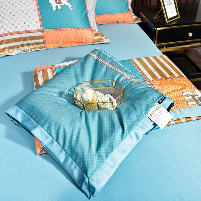 91家纺网 家纺一手货源 找家纺 梦柏 2022新款水洗天丝夏被四件套 法兰西