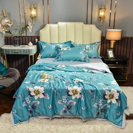 梦柏 2022新款水洗天丝夏被四件套 繁花