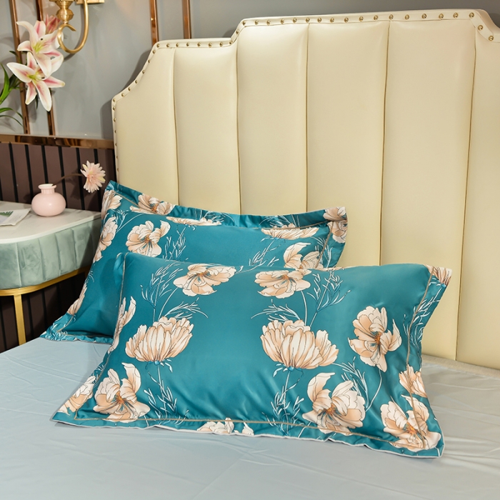 91家纺网 家纺一手货源 找家纺 梦柏 2022新款水洗天丝夏被四件套 芳华