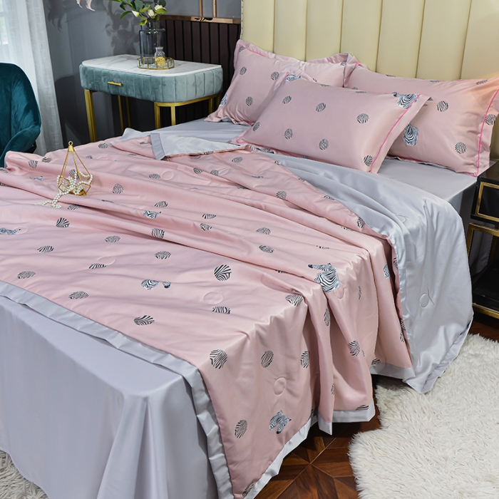 91家纺网 家纺一手货源 找家纺 梦柏 2022新款水洗天丝夏被四件套 格调