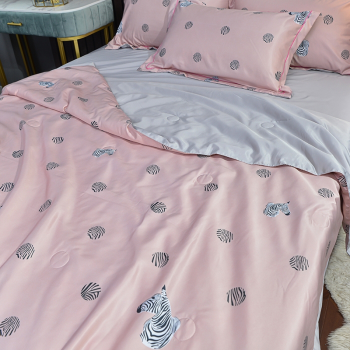 91家纺网 家纺一手货源 找家纺 梦柏 2022新款水洗天丝夏被四件套 格调