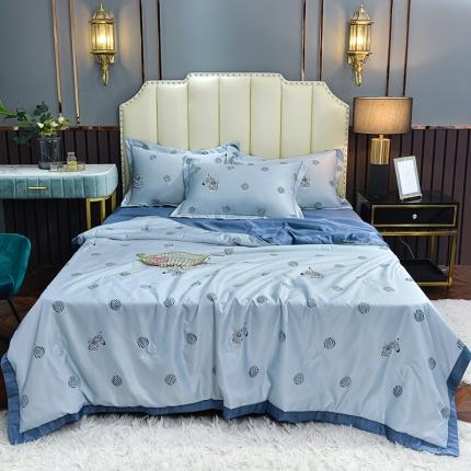 梦柏 2022新款水洗天丝夏被四件套 格韵