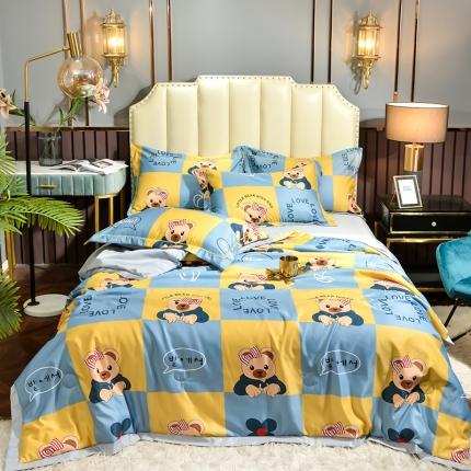 梦柏 2022新款水洗天丝夏被四件套 乖乖熊