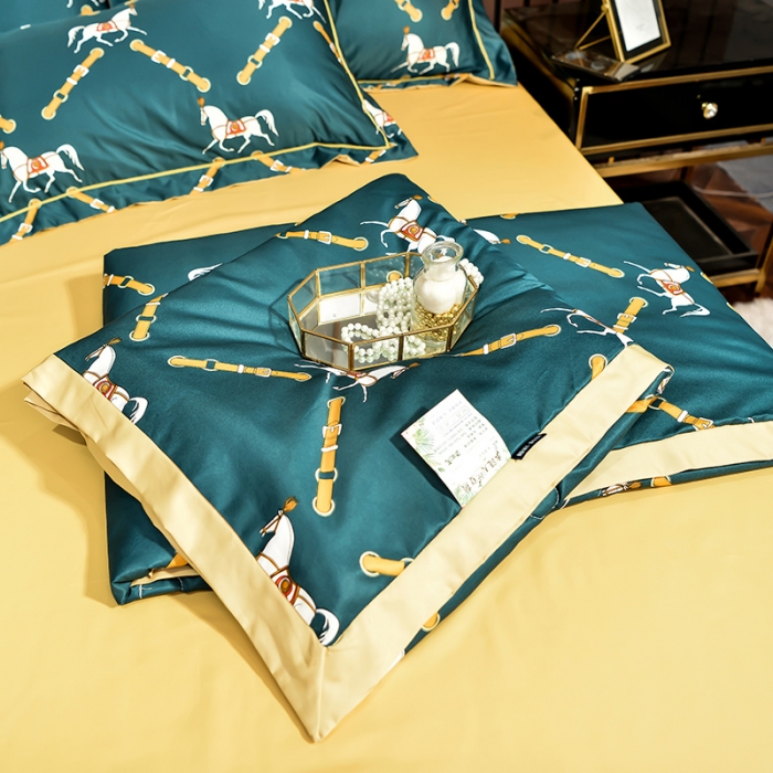 91家纺网 家纺一手货源 找家纺 梦柏 2022新款水洗天丝夏被四件套 悍马