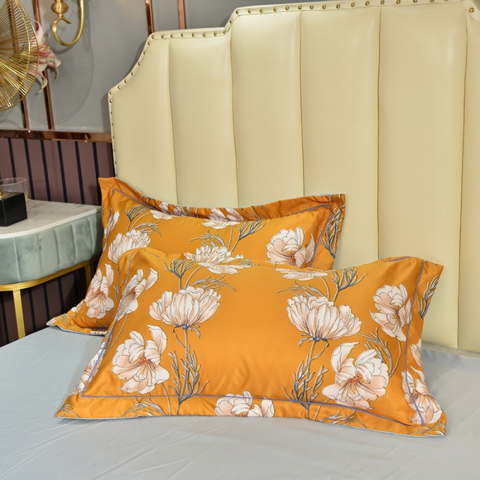 91家纺网 家纺一手货源 找家纺 梦柏 2022新款水洗天丝夏被四件套 花恋