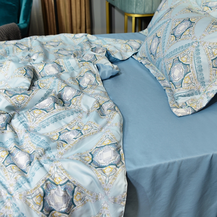 91家纺网 家纺一手货源 找家纺 梦柏 2022新款水洗天丝夏被四件套 卡兰蒂