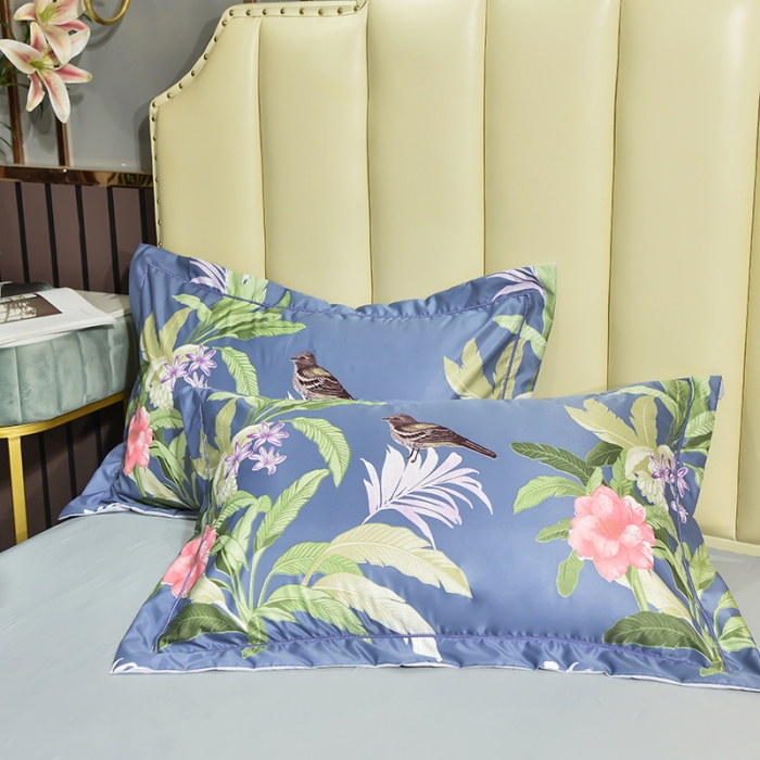 91家纺网 家纺一手货源 找家纺 梦柏 2022新款水洗天丝夏被四件套 罗曼