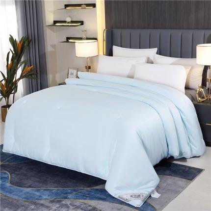 91家纺网 家纺一手货源 找家纺 芭芭棉 2025新款高端双宫茧桑被 晴空蓝