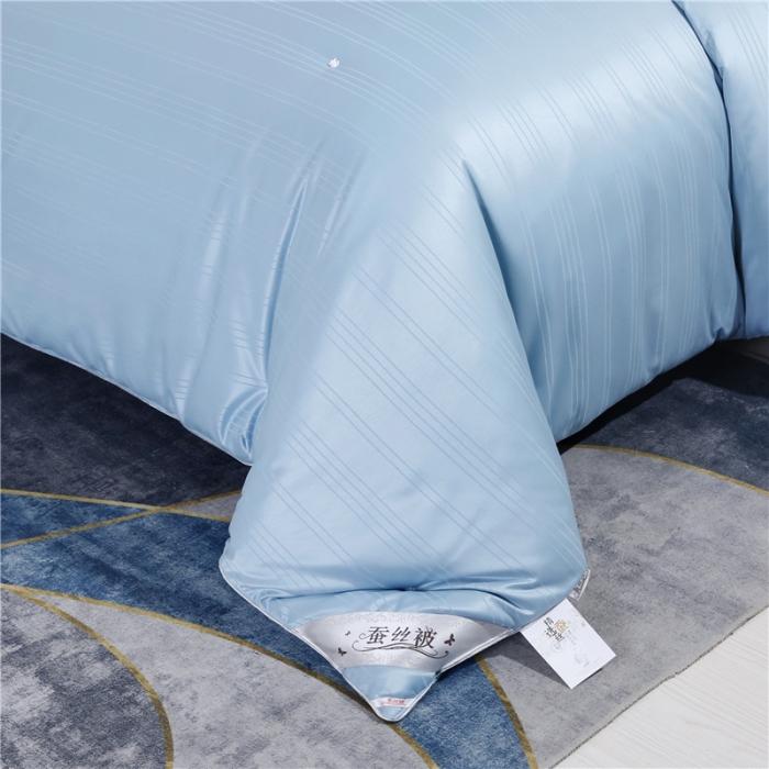 91家纺网 家纺一手货源 找家纺 芭芭棉 2025新款高端双宫茧桑被 深玉蓝