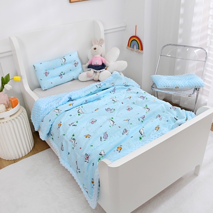 91家纺网 家纺一手货源 找家纺 幼儿园宝宝全棉纱布夏凉被儿童纱布豆豆绒小被子婴儿夏季豆豆毯子