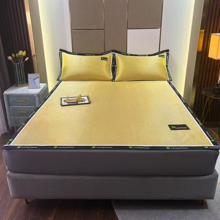 91家纺网 家纺一手货源 找家纺 （总）宅部落  2022新款养生冰藤席套件-四叶草