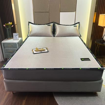 91家纺网 家纺一手货源 找家纺 （总）宅部落  2022新款养生冰藤席套件-四叶草