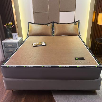 91家纺网 家纺一手货源 找家纺 （总）宅部落  2022新款养生冰藤席套件-四叶草