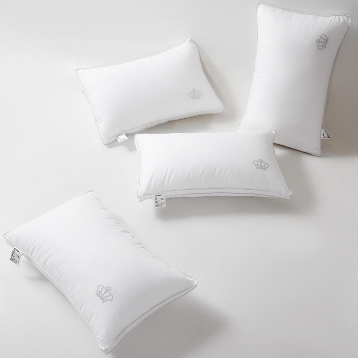 91家纺网 家纺一手货源 找家纺 2025全棉透气舒适超柔软整头烫钻皇冠羽丝绒枕芯 