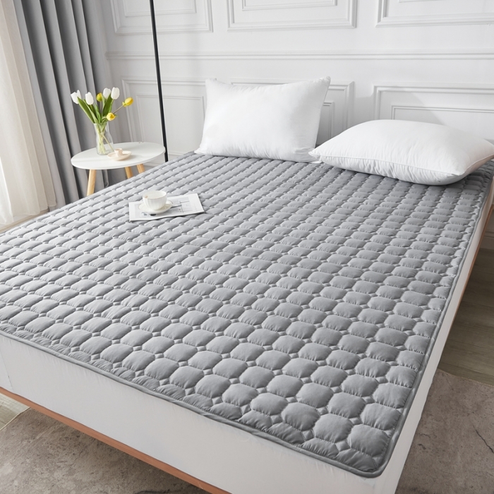 91家纺网 家纺一手货源 找家纺 啊雅家居 2025新款加厚磨毛亲肤床护垫 灰色