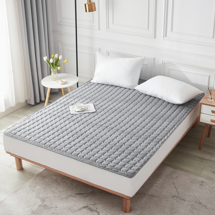 91家纺网 家纺一手货源 找家纺 啊雅家居 2025新款加厚磨毛亲肤床护垫 灰色