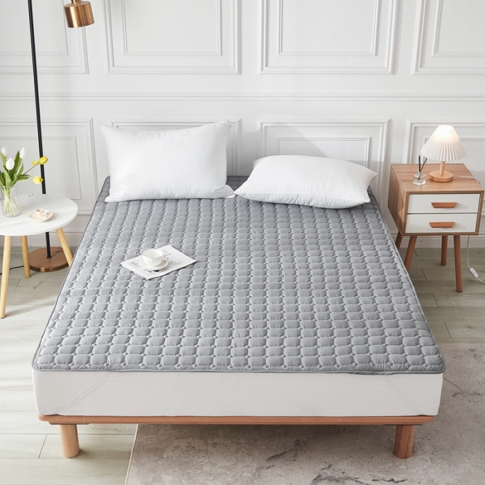 91家纺网 家纺一手货源 找家纺 啊雅家居 2025新款加厚磨毛亲肤床护垫 灰色