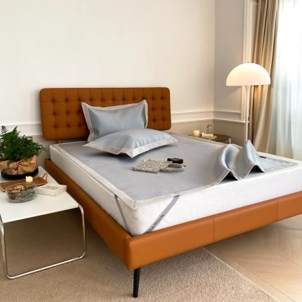 本希 2022新款高端床席款水洗冰丝席-简约款 S纹-灰床席款